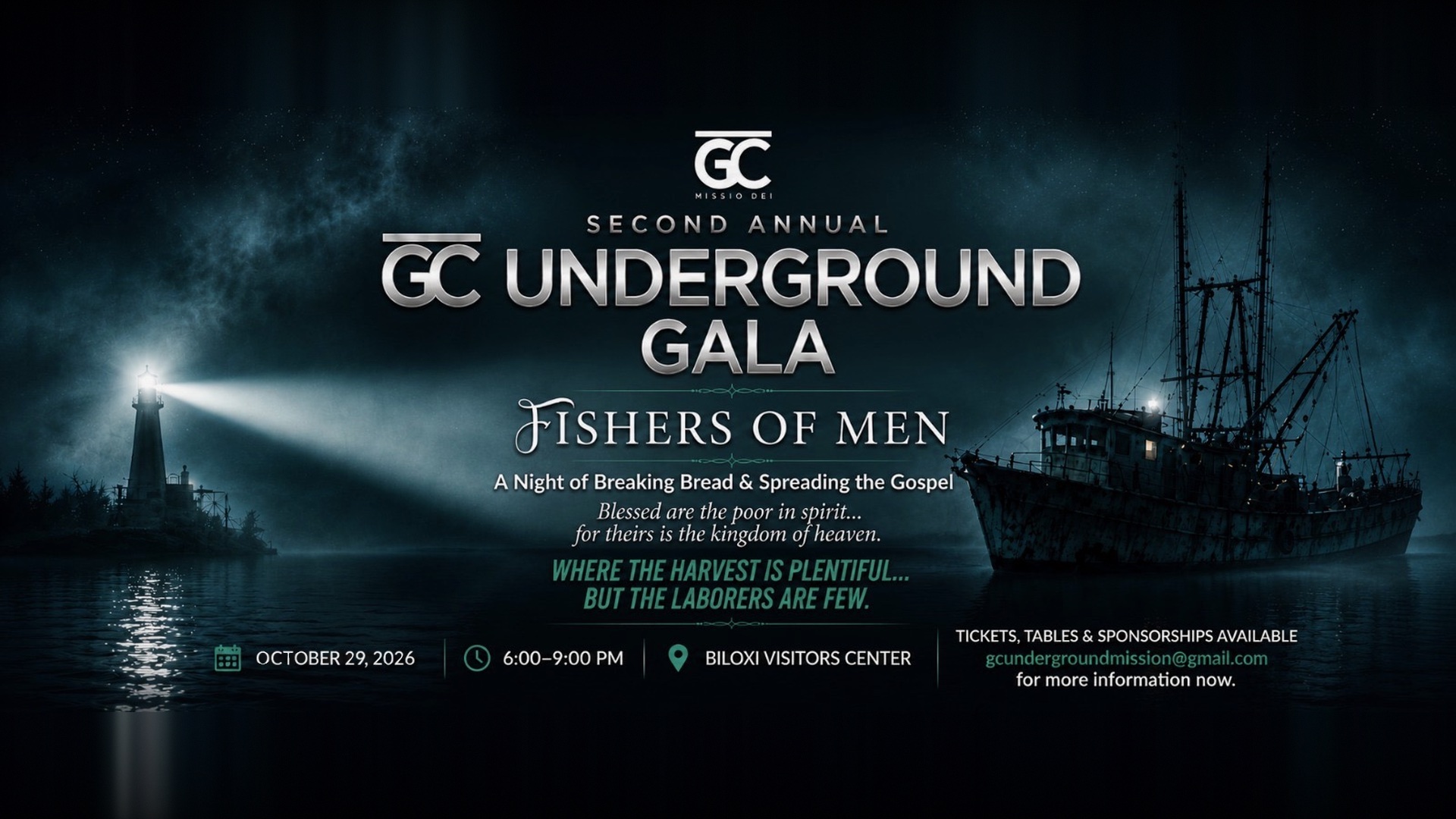 Second Annual GC Underground Gala, Fishers of Men — Thursday, October 29, 2026